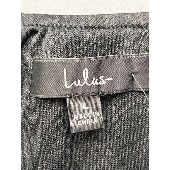 Lulu’s‎ Fun Flirt Hot Black Satin Plisse Sleeveless Romper Womens Large Shiny - Picture 4 of 8